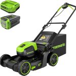 Greenworks 60V 17" Push Lawn Mower with 4.0Ah Battery & Charger - MO60L419