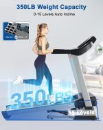 BORGUSI CTM5104L Treadmill - 15% Auto Incline with 20" Wide Belt & 350 lb Capacity - CTM5104L - Image 2