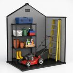 ZYJOYY 6x4.4 FT Outdoor Storage Shed - 16mm Resin Shed with Floor, Window & Lockable Doors for Backyard, Garden Tools & Bikes - Image 8