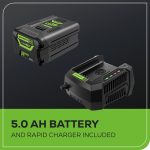 Greenworks 60V 21" Push Lawn Mower with 5.0Ah Battery & Charger - MO60L516 - Image 10
