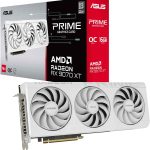 ASUS Prime Radeon RX 9070 XT White OC Edition Graphics Card - 16GB GDDR6 with Axial-Tech Fans & Dual BIOS - RX9070XT-O16G-WHITE