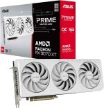 ASUS Prime Radeon RX 9070 XT White OC Edition Graphics Card - 16GB GDDR6 with Axial-Tech Fans & Dual BIOS - RX9070XT-O16G-WHITE