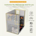Patiowell 6x4 FT Outdoor Storage Shed - Plastic Resin Shed with Floor, Lockable Door & UV Protection for Garden Tools, Bikes & Lawn Equipment - Image 6