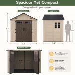 Aoxun 8x6 Ft Outdoor Storage Shed with Floor - Large Resin Shed with Lockable Door & Windows for Lawn Tools, Pool Supplies & Bikes - Image 2