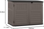 Suncast Horizontal Stow-Away Storage Shed - 70 cu ft Resin Shed with Hinged Lid & Lockable Doors for Trash Cans, Bikes & Yard Tools - Image 8
