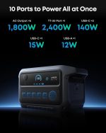 Anker SOLIX C2000 Gen 2 Portable Power Station - 2,048Wh LiFePO4 Expandable to 4kWh with 2,400W Output & 800W Alternator Charging - A1783 - Image 9
