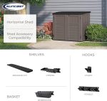 Suncast Horizontal Stow-Away Storage Shed - 70 cu ft Resin Shed with Hinged Lid & Lockable Doors for Trash Cans, Bikes & Yard Tools - Image 7