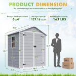 Devoko 5x4 FT Outdoor Storage Shed - Plastic Shed with Floor, Lockable Door & Window for Garden Tools & Pool Supplies - Image 2