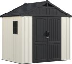 Greesum 8x6 FT Outdoor Storage Shed - Plastic Resin Shed with Floor, Window & Lockable Door for Garden Tools & Bikes - Image 9