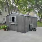 KEIKI 12x10 FT Outdoor Metal Storage Shed - Heavy Duty Steel Shed with 3 Clear Windows, Flower Rack & Lockable Door for Backyard, Garden & Patio - Image 10