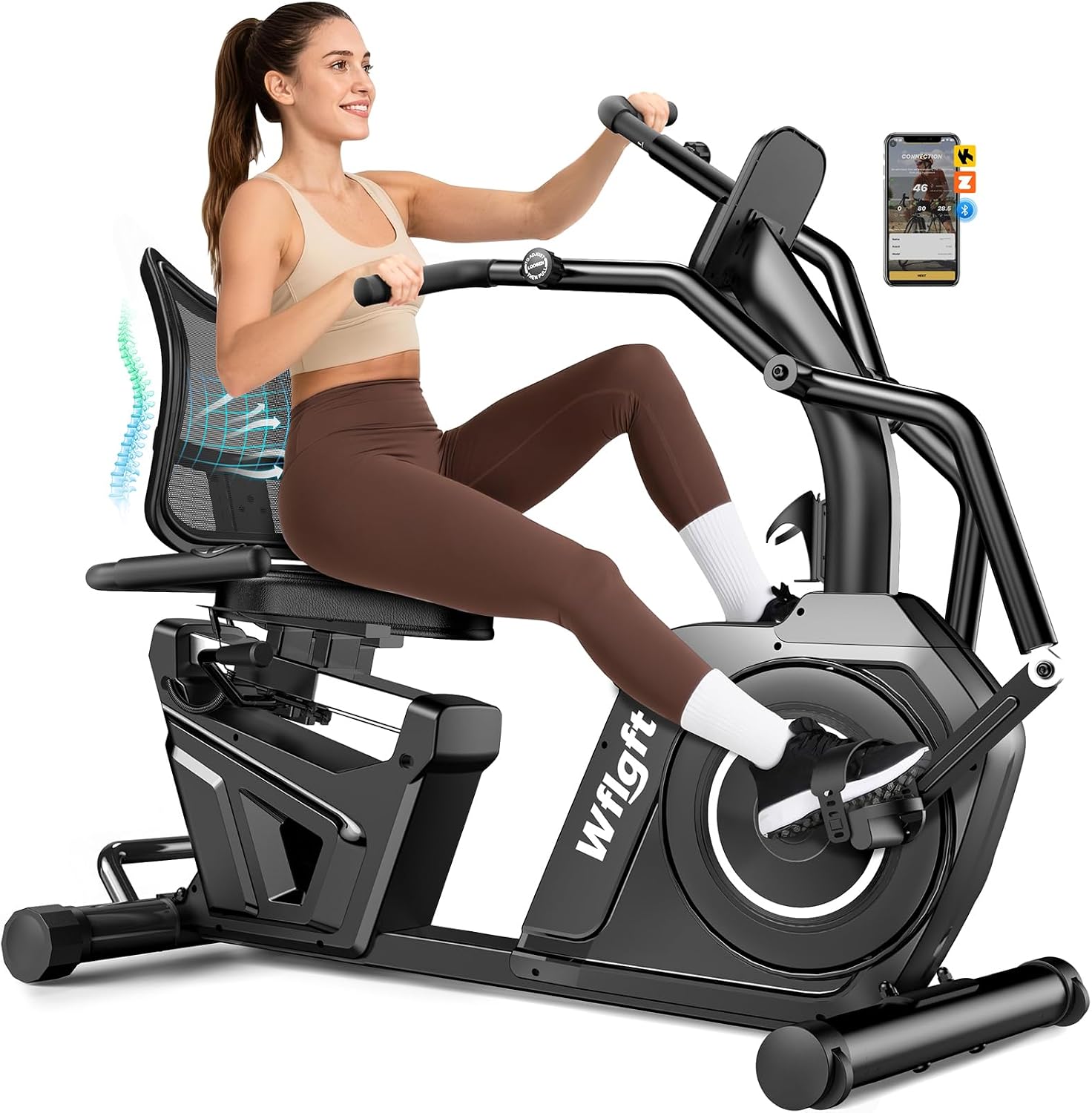 71xBvEsd0oL._AC_SL1500.jpg LFEYYD W215 Recumbent Exercise Bike with 16 Resistance Levels & 450 lb Capacity - W215 - Image 1