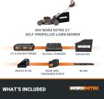 WORX 40V 21" Self-Propelled Cordless Lawn Mower with (2) 5.0Ah Batteries - WG760 - Image 6