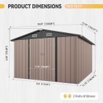 Aoxun Metal Storage Shed - Galvanized Steel Outdoor Shed with Floor, Lockable Doors & Sloped Roof for Garden Tools & Equipment - Image 2