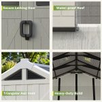 Greesum 10x8 FT Outdoor Storage Shed - Resin Shed with Floor, 3 Windows & Skylights for Garden Tools, Patio & Backyard Storage - Image 3