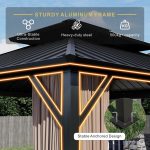 SOLUMIA 10x12 FT Hardtop Gazebo - Galvanized Steel Double Roof with Heavy-Duty Steel Frame, Netting & Curtains for Patio, Backyard & Outdoor Gatherings - Image 4