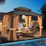 SOLUMIA 10x12 FT Hardtop Gazebo - Galvanized Steel Double Roof with Heavy-Duty Steel Frame, Netting & Curtains for Patio, Backyard & Outdoor Gatherings - Image 3