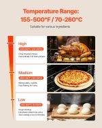 VEVOR Commercial Convection Oven - 47L/43Qt Countertop Oven with 1600W Power & 4-Tier Interior - FD-47 - Image 5