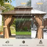 YOLENY 10x12 FT Hardtop Gazebo - Double Galvanized Steel Roof with Aluminum Frame, Curtains & Netting for Patio, Garden & Outdoor Gatherings - Image 8