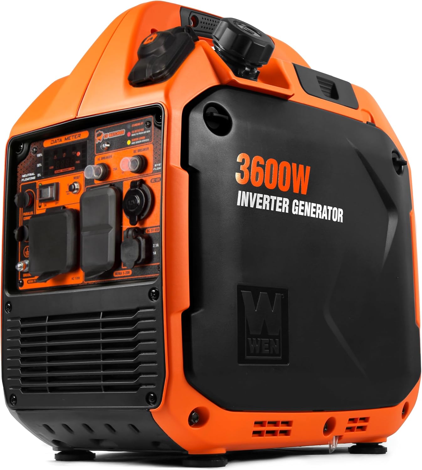81EpydmRTML._AC_SL1500.jpg WEN DF360iX Dual Fuel Inverter Generator - 3,600W Gas/3,500W Propane with CO Watchdog & RV Outlet - DF360iX - Image 1