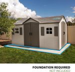 Lifetime 15x8 FT Dual-Entry Outdoor Storage Shed - Steel-Reinforced HDPE Shed with Skylights, Windows & Shelving for Backyard & Garden Storage - Image 7