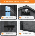 UDPATIO 8x10 FT Outdoor Resin Storage Shed - Plastic Shed with Floor, Lockable Doors & Weatherproof Construction for Garden Tools, Bikes & Lawn Equipment - Image 4
