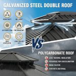 HOTEEL 10x12 FT Hardtop Gazebo - Galvanized Steel Double Roof with Flame-Retardant Curtains & Netting for Patio, Backyard & Outdoor Parties - Image 5