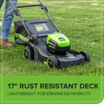 Greenworks 60V 17" Push Lawn Mower with 4.0Ah Battery & Charger - MO60L419 - Image 8