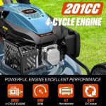 SENIX 22" Self-Propelled Gas Lawn Mower with 201cc Engine & 3-in-1 Cutting - r-high-6 - Image 3