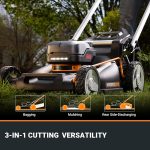 WORX 40V 21" Self-Propelled Cordless Lawn Mower with (2) 5.0Ah Batteries - WG760 - Image 4