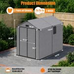 MNLR 6x10 FT Outdoor Storage Shed - Resin Shed with Floor, Window & Lockable Door for Garden Tools, Bikes & Lawn Mowers - Image 2