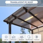 Breezestival 10x20 FT Wall-Mounted Lean to Gazebo - Hardtop Pergola with Aluminum Frame & Polycarbonate Roof for Patio, Backyard & Outdoor Living - Image 4