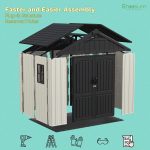Greesum 8x6 FT Outdoor Storage Shed - Plastic Resin Shed with Floor, Window & Lockable Door for Garden Tools & Bikes - Image 5