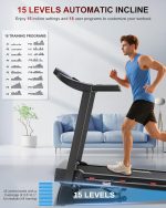 ECHANFIT Treadmill with 15-Level Auto Incline - 4.0HP Motor & 400 lb Capacity - CTM5519 - Image 4