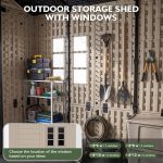 Aoxun 8x6 Ft Outdoor Storage Shed with Floor - Large Resin Shed with Lockable Door & Windows for Lawn Tools, Pool Supplies & Bikes - Image 6