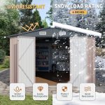 Aoxun Metal Storage Shed - Galvanized Steel Outdoor Shed with Floor, Lockable Doors & Sloped Roof for Garden Tools & Equipment - Image 4