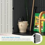 Suncast XL Vertical Storage Shed - 106 Cu Ft Resin Shed with Lockable Doors for Garden Tools, Trash Cans & Push Mowers - Image 4