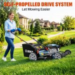 SENIX 22" Self-Propelled Gas Lawn Mower with 170cc Engine & 3-in-1 Cutting - LSSG-H4 - Image 8