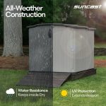 Suncast Horizontal Storage Shed - 98 cu ft Resin Shed with Sliding Lid & Lockable Doors for Bikes, Mowers & Patio Furniture - Image 3
