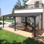 Breezestival 10x20 FT Wall-Mounted Lean to Gazebo - Hardtop Pergola with Aluminum Frame & Polycarbonate Roof for Patio, Backyard & Outdoor Living