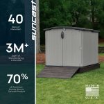 Suncast Horizontal Storage Shed - 98 cu ft Resin Shed with Sliding Lid & Lockable Doors for Bikes, Mowers & Patio Furniture - Image 8