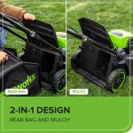 Greenworks 60V 17" Push Lawn Mower with 4.0Ah Battery & Charger - MO60L419 - Image 7