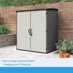 Suncast XL Vertical Storage Shed - 106 Cu Ft Resin Shed with Lockable Doors for Garden Tools, Trash Cans & Push Mowers - Image 8