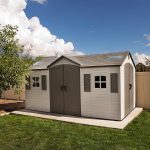Lifetime 15x8 FT Dual-Entry Outdoor Storage Shed - Steel-Reinforced HDPE Shed with Skylights, Windows & Shelving for Backyard & Garden Storage - Image 3