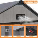 MNLR 6x10 FT Outdoor Storage Shed - Resin Shed with Floor, Window & Lockable Door for Garden Tools, Bikes & Lawn Mowers - Image 7