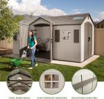 Lifetime 15x8 FT Dual-Entry Outdoor Storage Shed - Steel-Reinforced HDPE Shed with Skylights, Windows & Shelving for Backyard & Garden Storage - Image 6