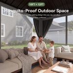 Aoxun 10x12 FT Hardtop Gazebo - Double Galvanized Steel Roof with Netting & Curtains for Patio, Backyard & Outdoor Dining - Image 4