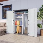 Aoxun Resin Storage Shed - 64 cu ft Outdoor Shed with Metal Shelving Kit, Floor & 4-Door Design for Garden Tools & Equipment - Image 5