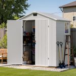 Patiowell 6x4 FT Outdoor Storage Shed - Plastic Resin Shed with Floor, Lockable Door & UV Protection for Garden Tools, Bikes & Lawn Equipment - Image 2