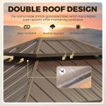YOLENY 10x12 FT Hardtop Gazebo - Double Galvanized Steel Roof with Aluminum Frame, Curtains & Netting for Patio, Garden & Outdoor Gatherings - Image 4