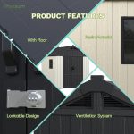 Greesum 8x6 FT Outdoor Storage Shed - Plastic Resin Shed with Floor, Window & Lockable Door for Garden Tools & Bikes - Image 4